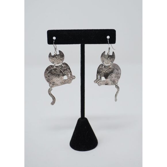 Articulating Cat Earring Sterling Silver - Picture 2 of 3